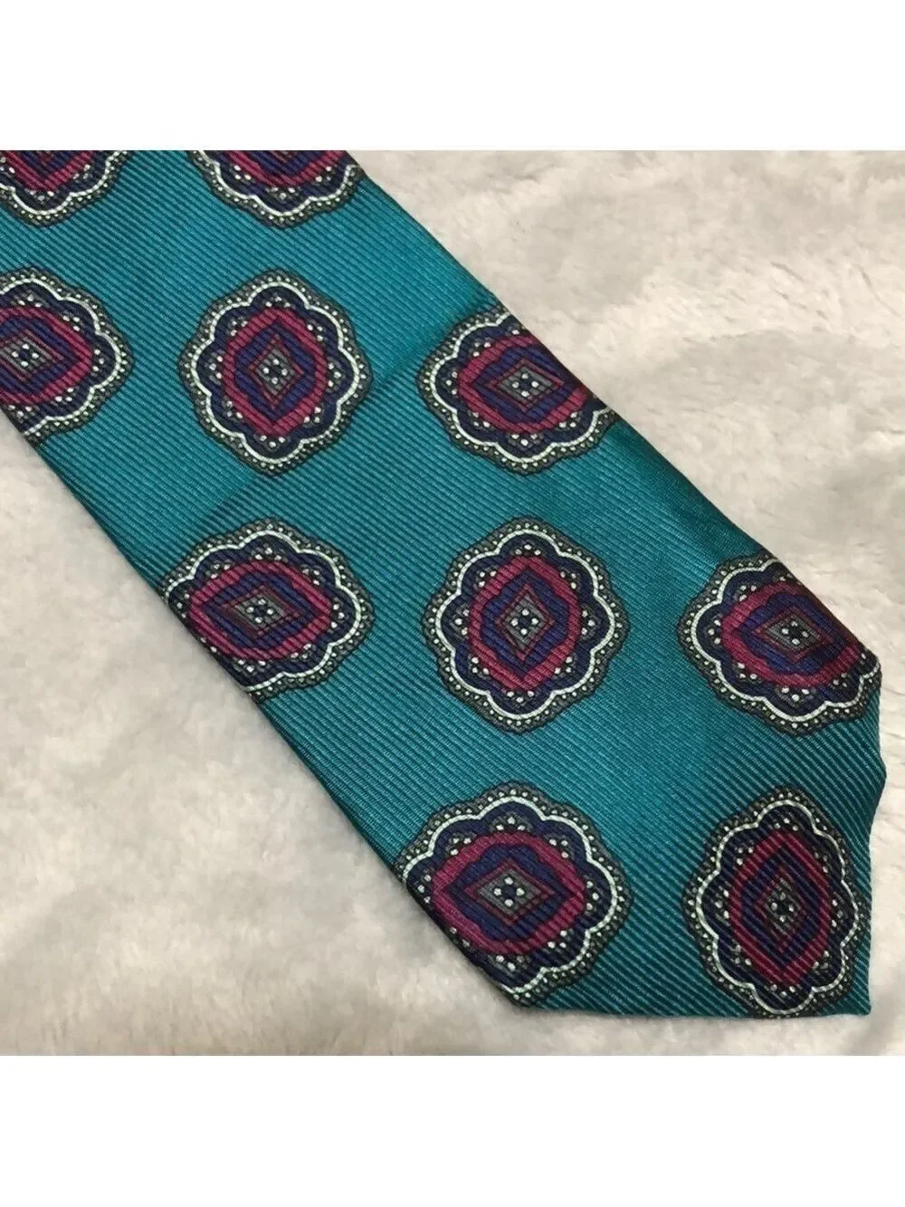 Robert Talbots Aqua Blue Print Tie